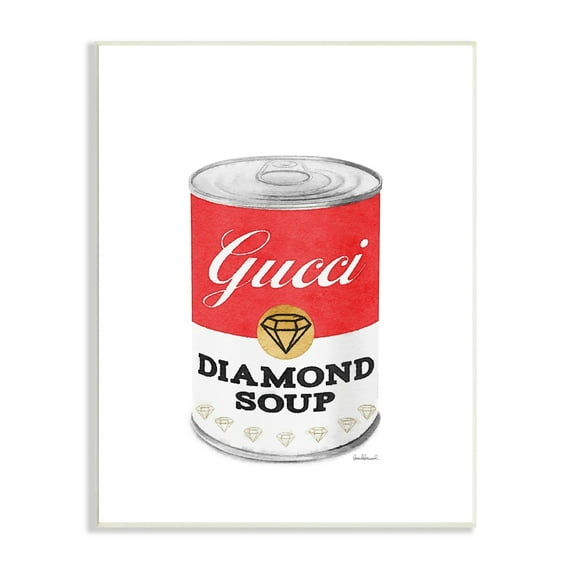 Stupell Industries Traditional Condensed Soup Can Diamond Glam Fashion Brand, 10 x 15, Design by Amanda Greenwood