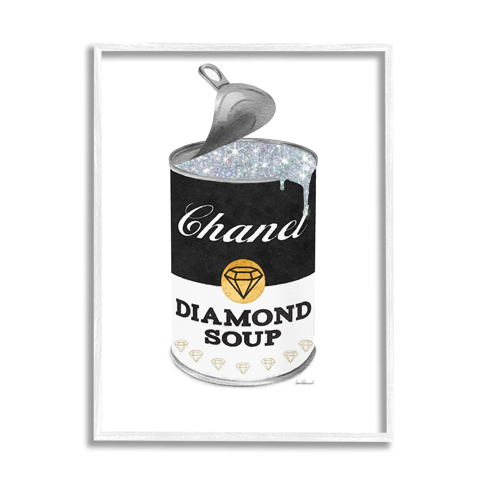 Stupell Industries Traditional Condensed Soup Can Glam Fashion Pop Black, 16 x 20, Design by Amanda Greenwood