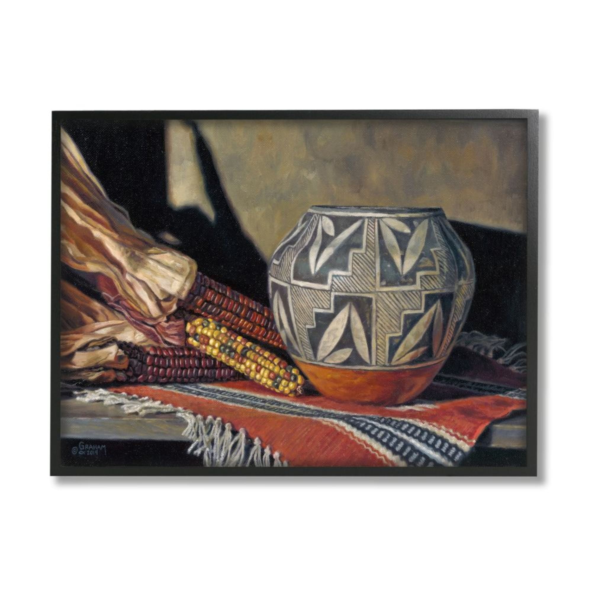 Stupell Industries Traditional Corn Harvest Native Pottery Still-Life Design by David Graham