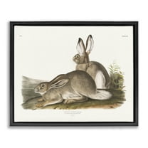 Stupell Industries Traditional Cottage Hare Animals & Insects Painting Black Floater Framed Canvas Art Print Wall Art, 21 x 17