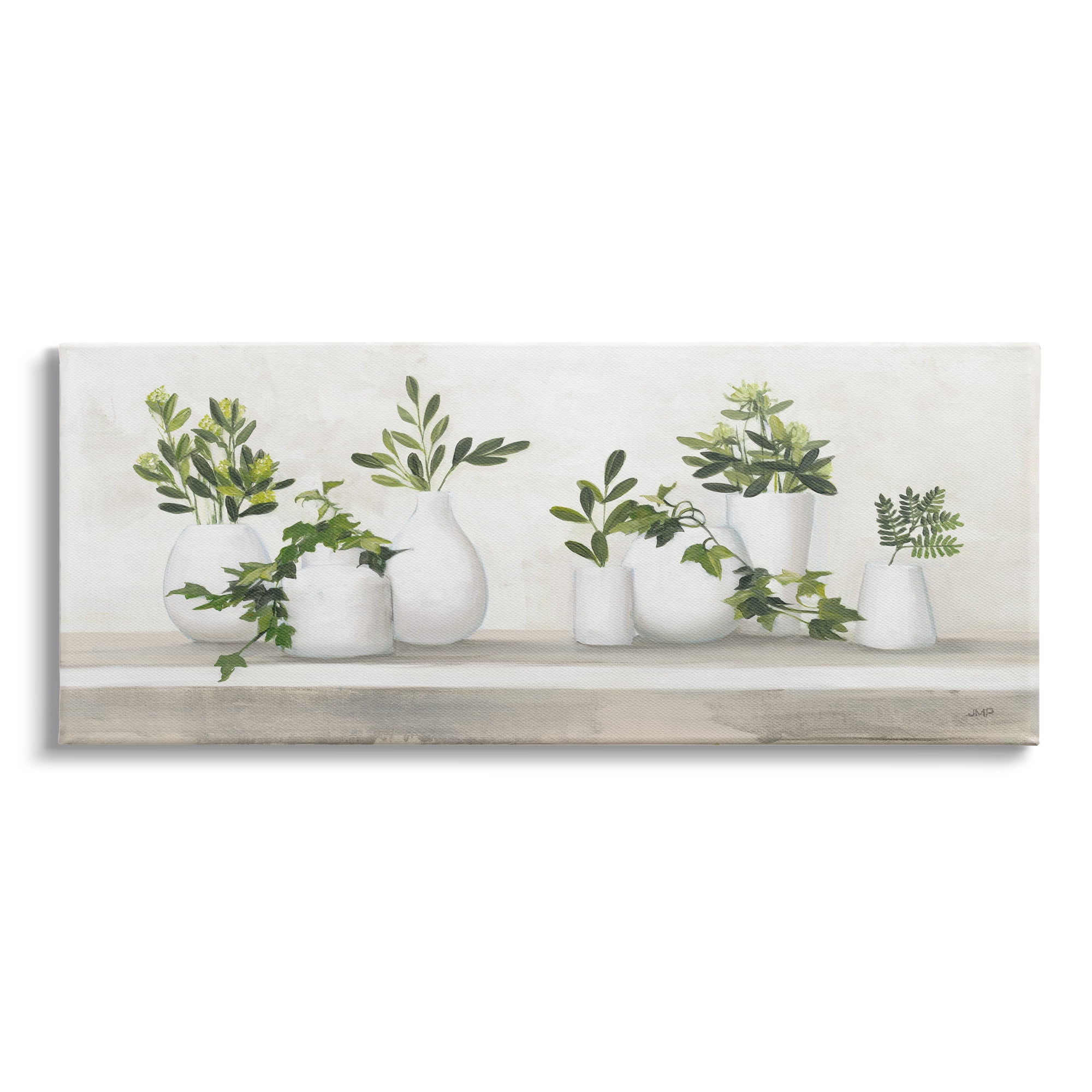 White Vase Botanicals Canvas Wall Art, 30x13