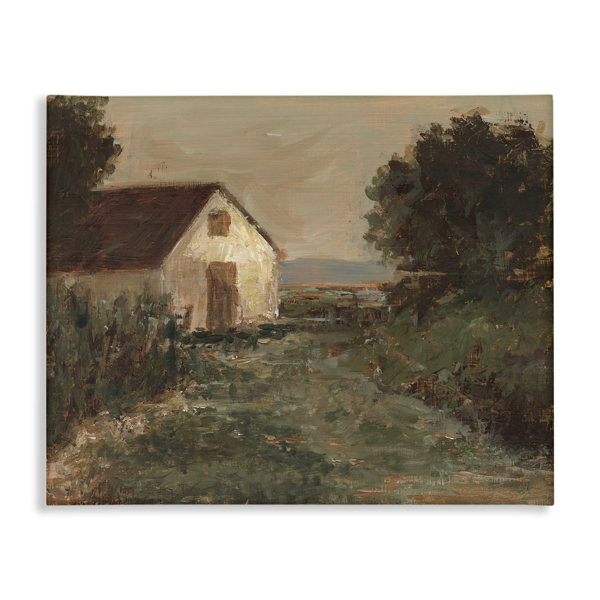 Stupell Industries Traditional Cottage by Sea Landscape & Nature Painting Wrapped Canvas Art Print Wall Art, 30 x 24
