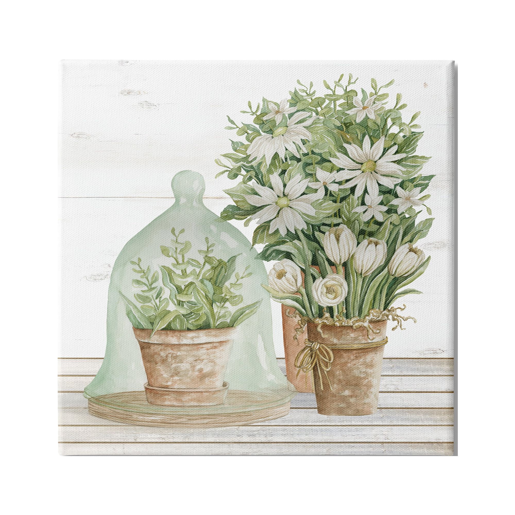 Stupell Industries Traditional Country Floral Tabletop Still Life Plant Cloche, 30 x 30, Design by Cindy Jacobs