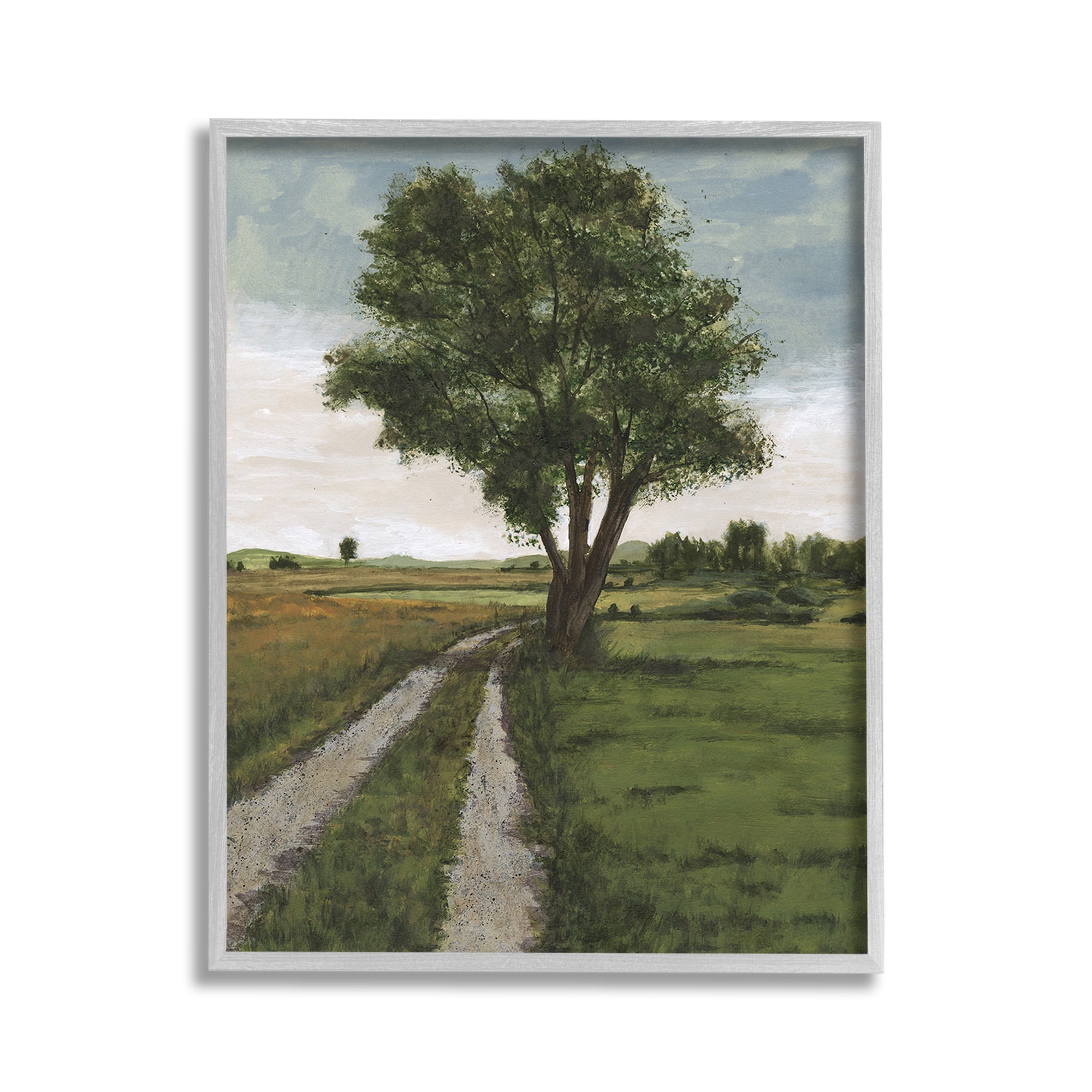 Gray Framed Country Road Landscape Print, 11 x 14