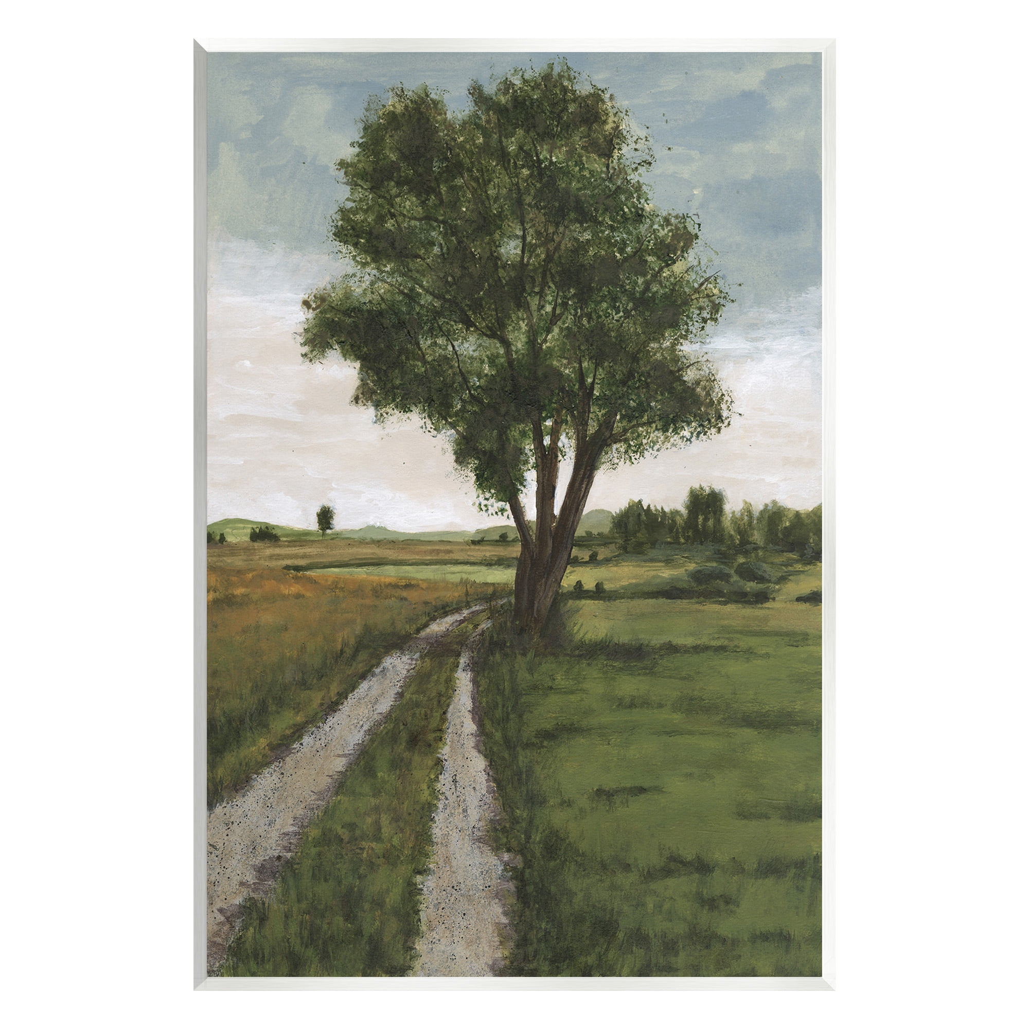 Stupell Industries Traditional Country Road Landscape Painting Unframed Art Print Wall Art, 13 x 19
