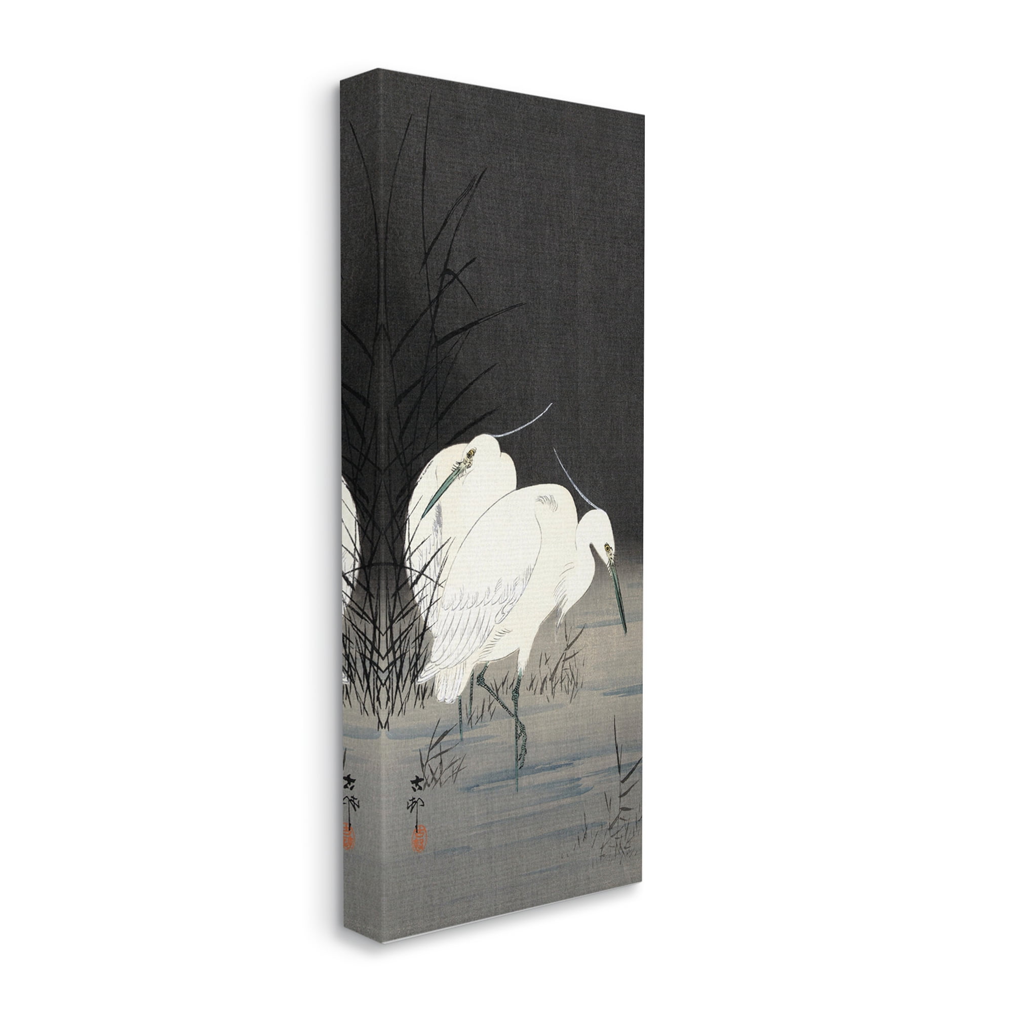 Stupell Industries Traditional Crane by Lake Japanese Inspired Bird,17 x 40,Designed by Ohara Koson