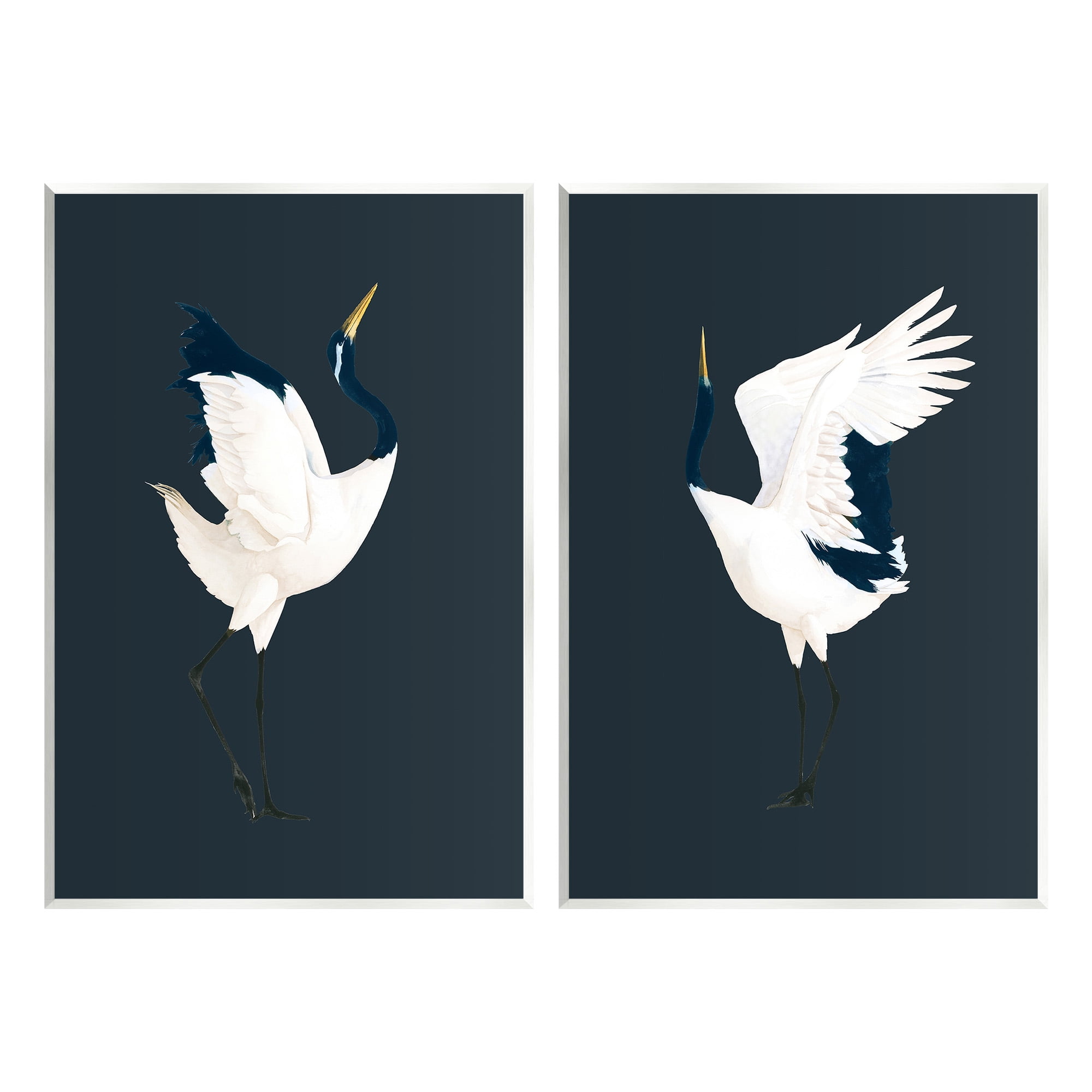 Stupell Industries Traditional Cranes Dance Animals & Insects Painting Unframed Art Print Wall Art, 10 x 15, Set of 2