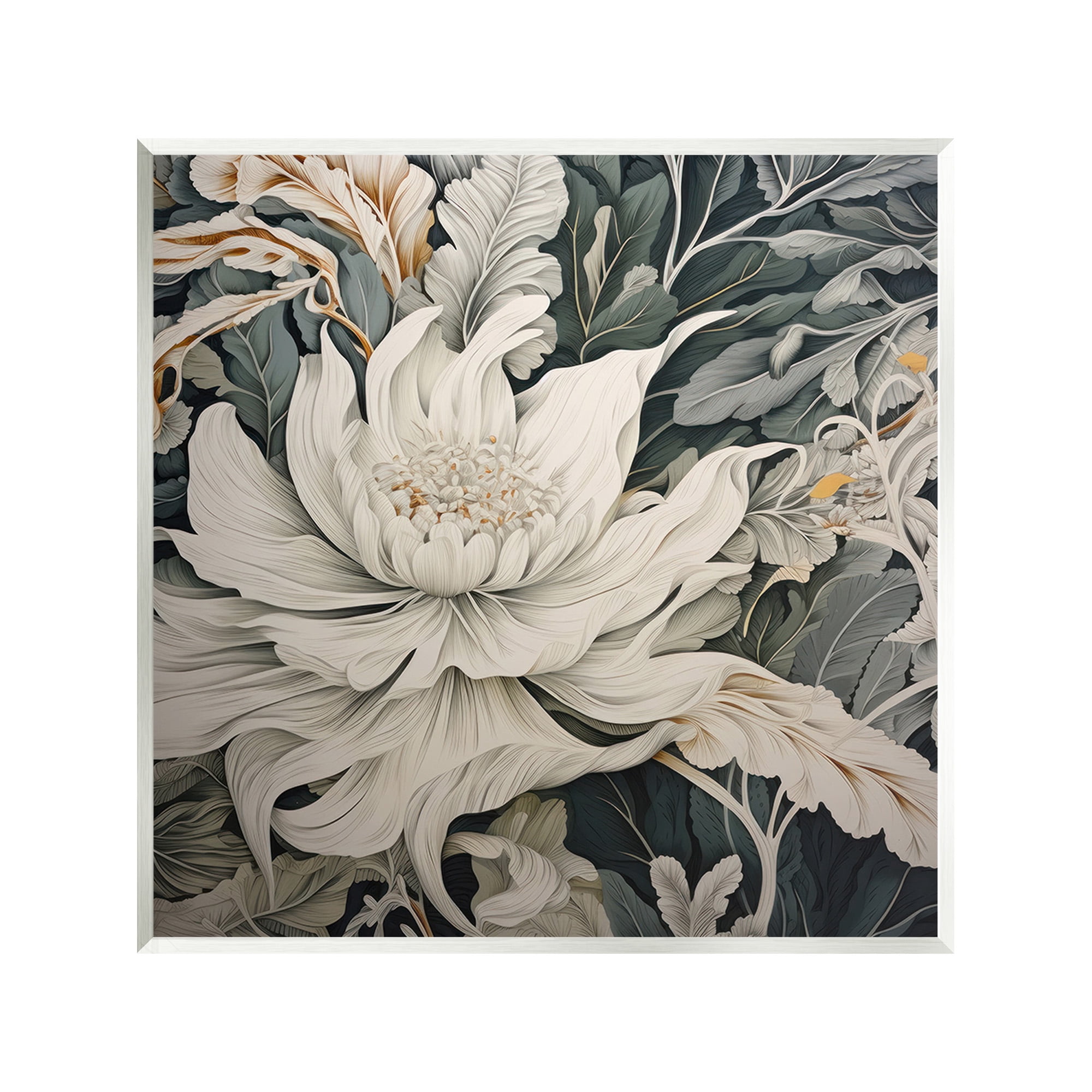 Stupell Industries Traditional Curving Flowers Botanical & Floral Painting Unframed Art Print Wall Art, 12 x 12