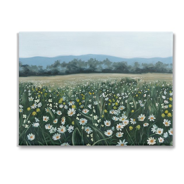 Stupell Industries Traditional Daisy Meadow Landscape Painting Gallery