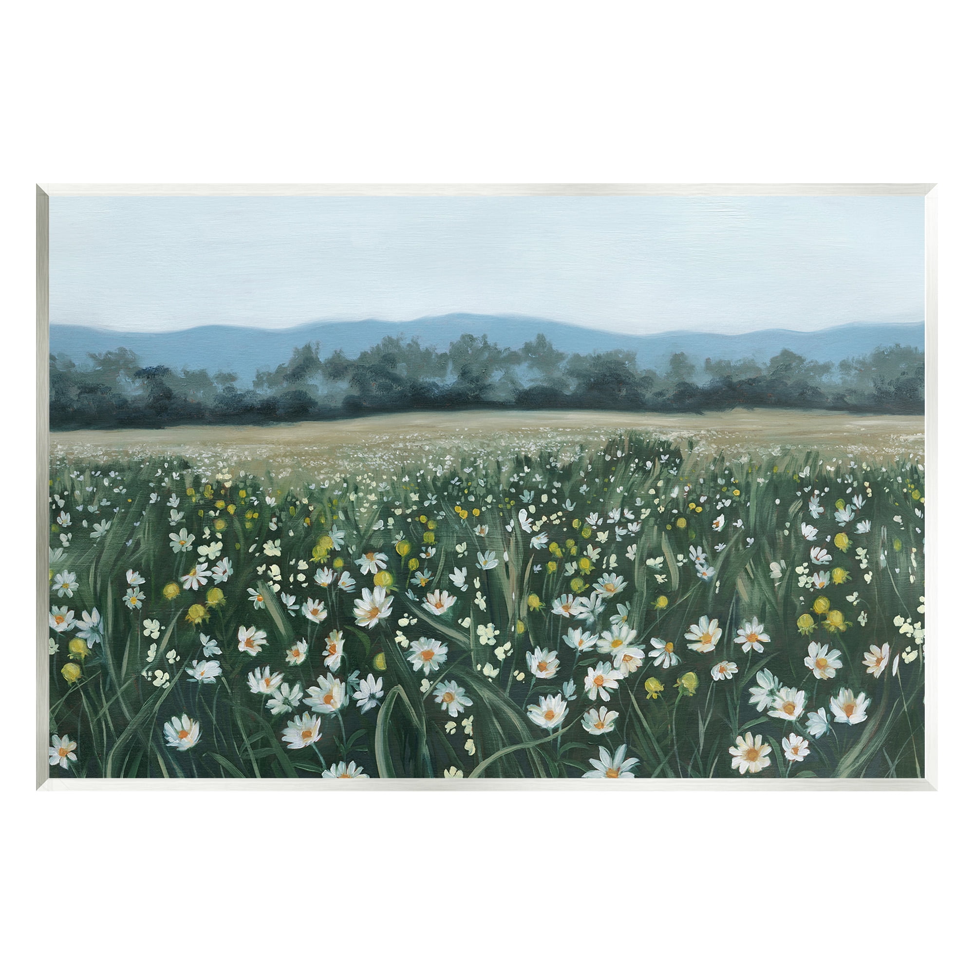 Stupell Industries Traditional Daisy Meadow Landscape Painting Unframed Art Print Wall Art, 19 x 13