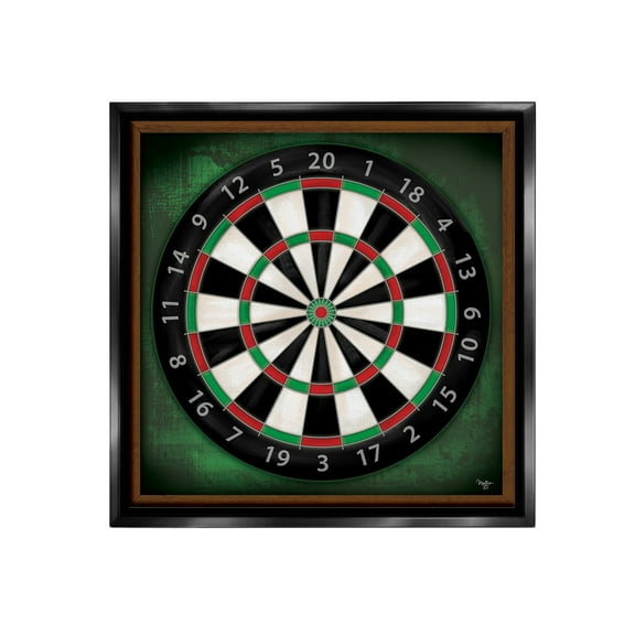 Stupell Industries Traditional Darts Game Sports Painting Black Floater Framed Canvas Art Print Wall Art, 18 x 18