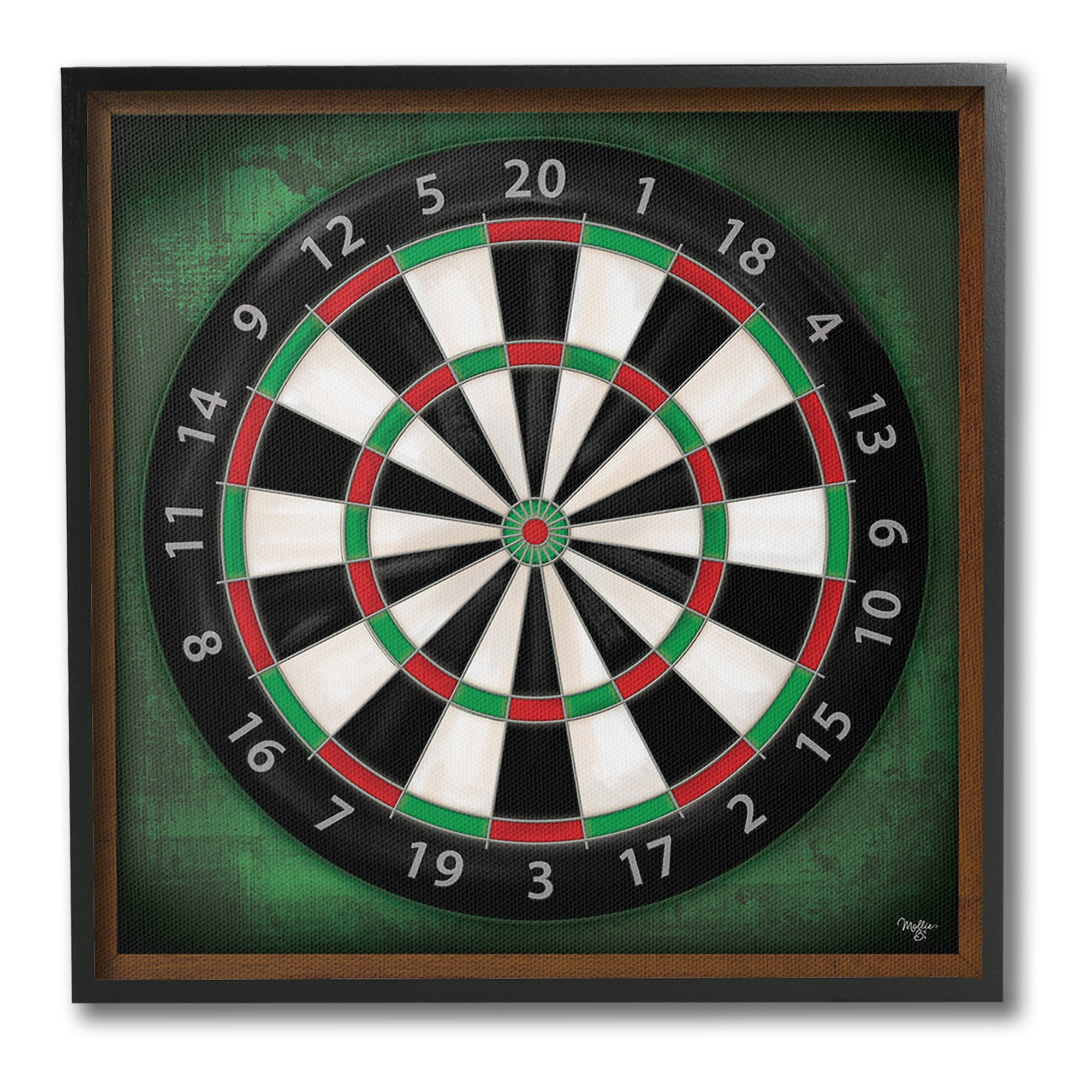 Stupell Industries Traditional Darts Game Sports Painting Black Framed Art Print Wall Art, 12 x 12