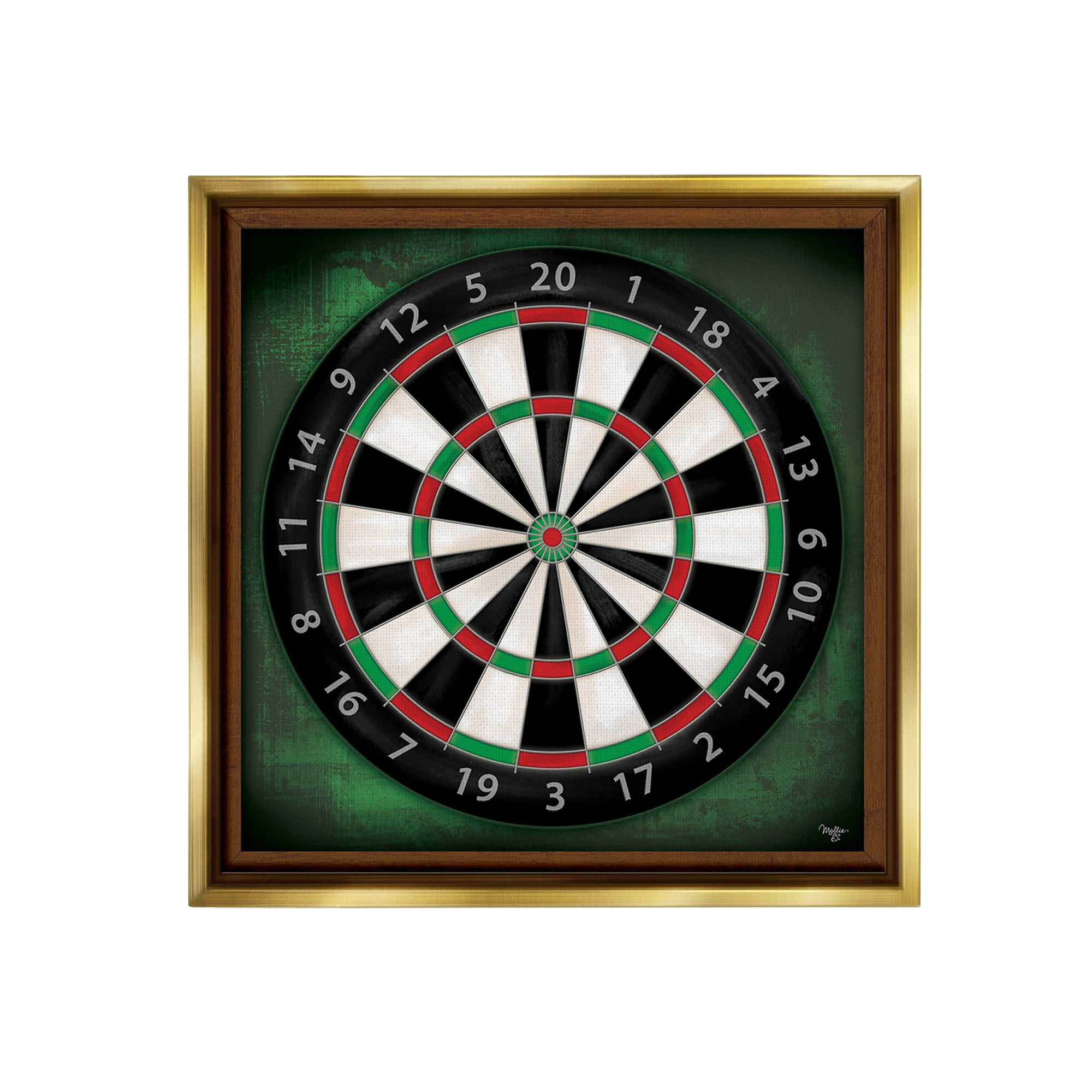 Stupell Industries Traditional Darts Game Sports Painting Gold Floater Framed Canvas Art Print Wall Art, 25 x 25