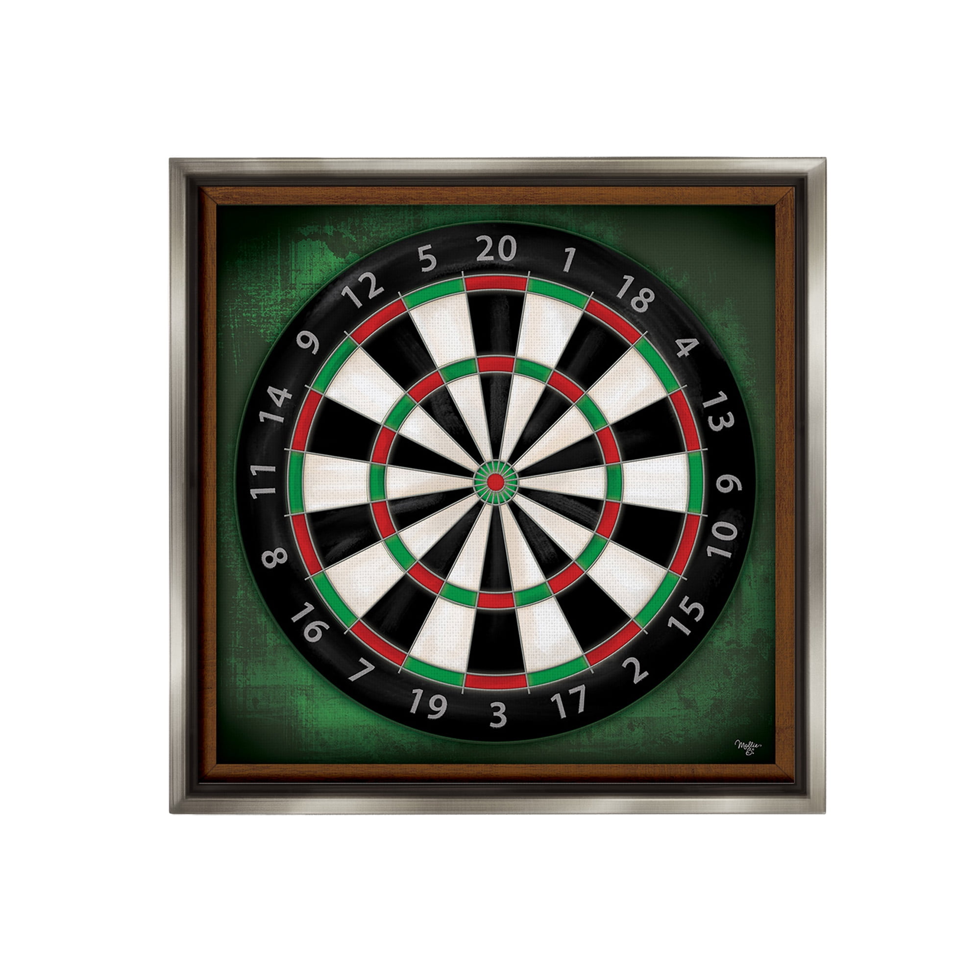 Stupell Industries Traditional Darts Game Sports Painting Gray Floater Framed Canvas Art Print Wall Art, 18 x 18