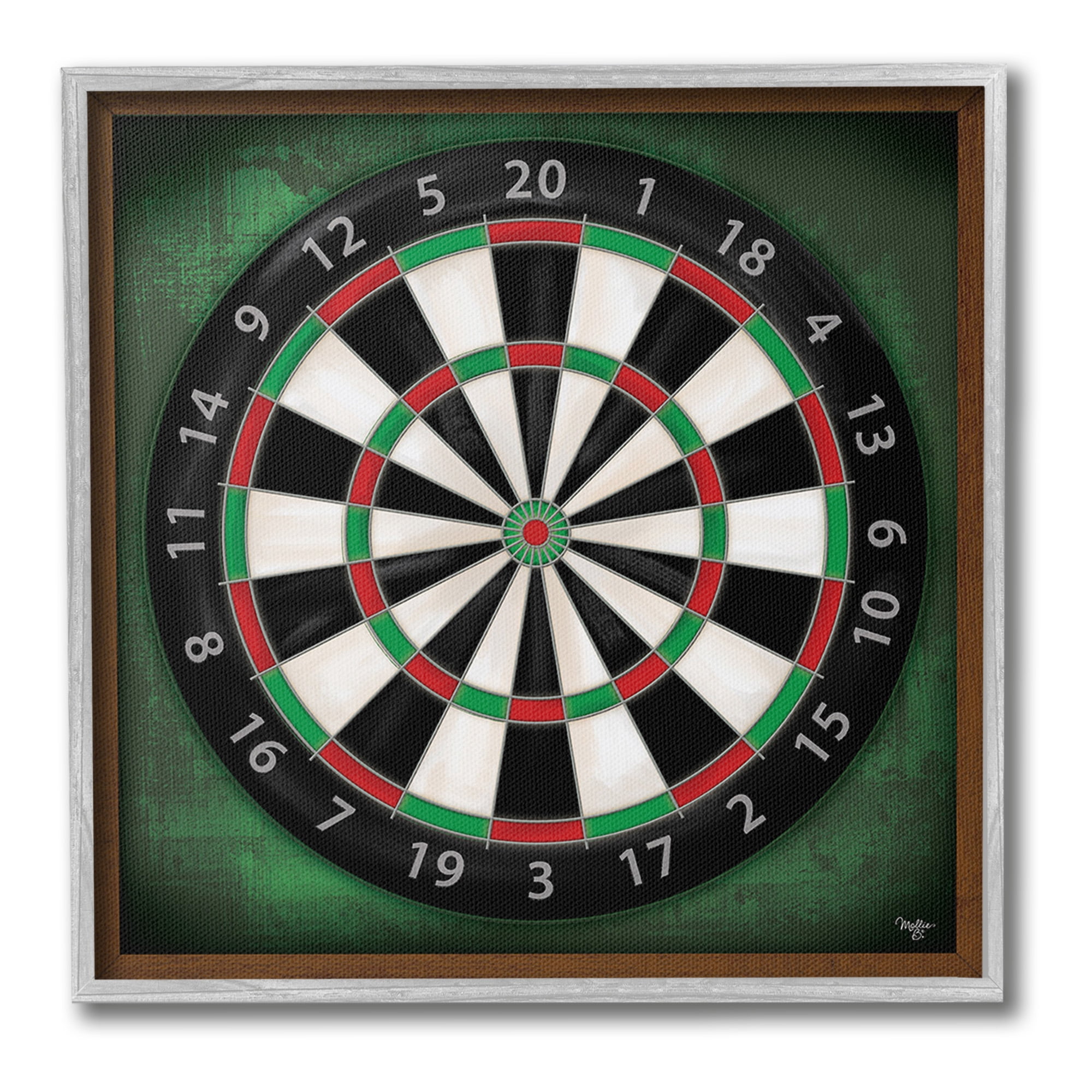 Stupell Industries Traditional Darts Game Sports Painting Gray Framed Art Print Wall Art, 17 x 17
