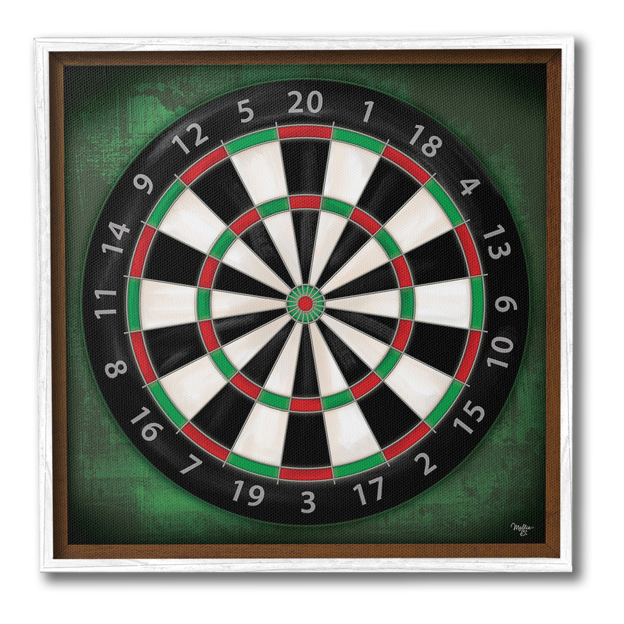 Stupell Industries Traditional Darts Game Sports Painting White Framed Art Print Wall Art, 12 x 12