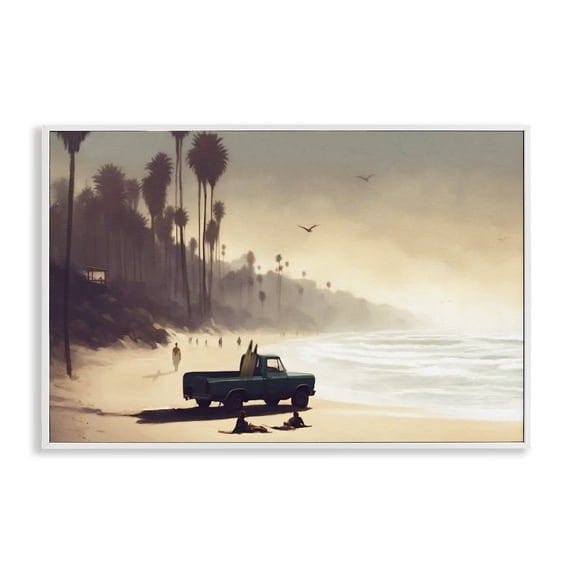 Stupell Industries Traditional Dreamy Beach Tropical View White Framed Giclee Art, 30 x 20, by Noah Bay