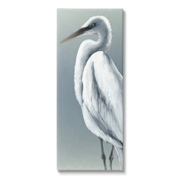 Stupell Industries Traditional Egret Bird Animals & Insects Painting Gallery Wrapped Canvas Art Print Wall Art, 10 x 24