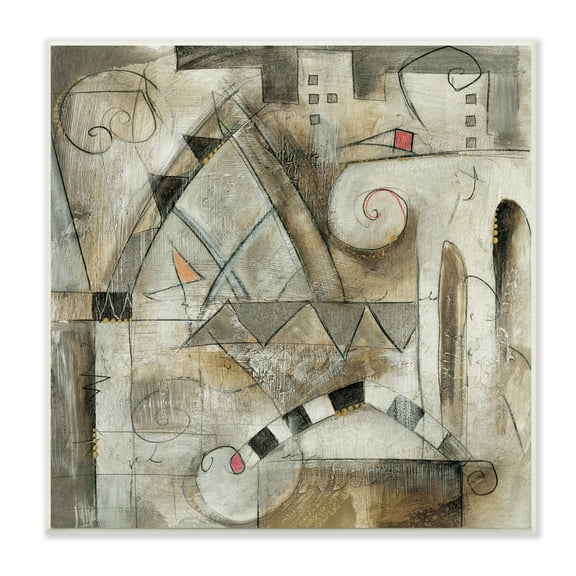 Stupell Industries Traditional European City Abstract Painting Rustic Pillars, 12 x 12,Design by Eric Waugh