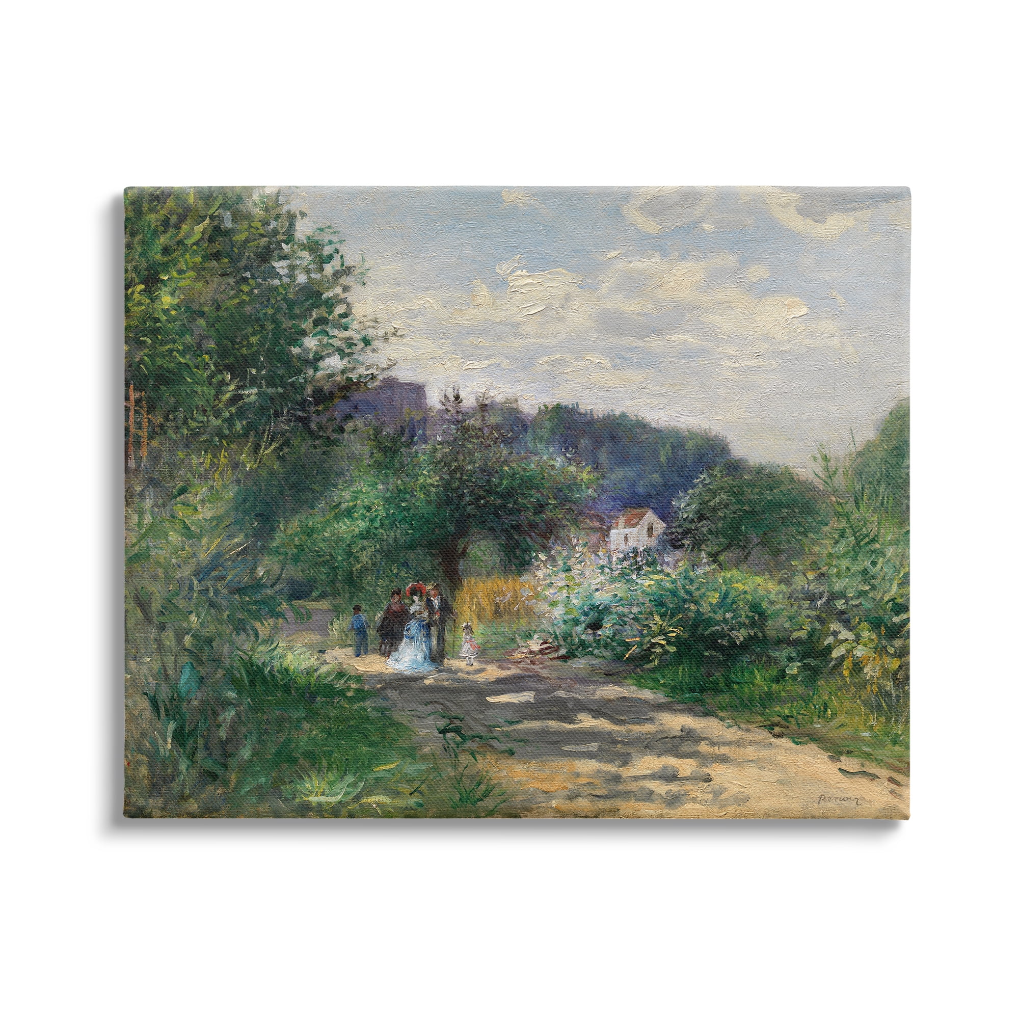 Stupell Industries Traditional Family on Path Landscape Painting Gallery Wrapped Canvas Art Print Wall Art, 40 x 30