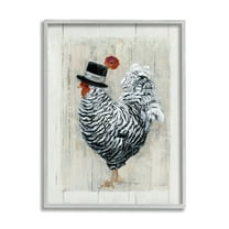 Stupell Industries Traditional Farm Chicken in Black Hat Chic Bird, 24 x 30, Design by Sally Swatland