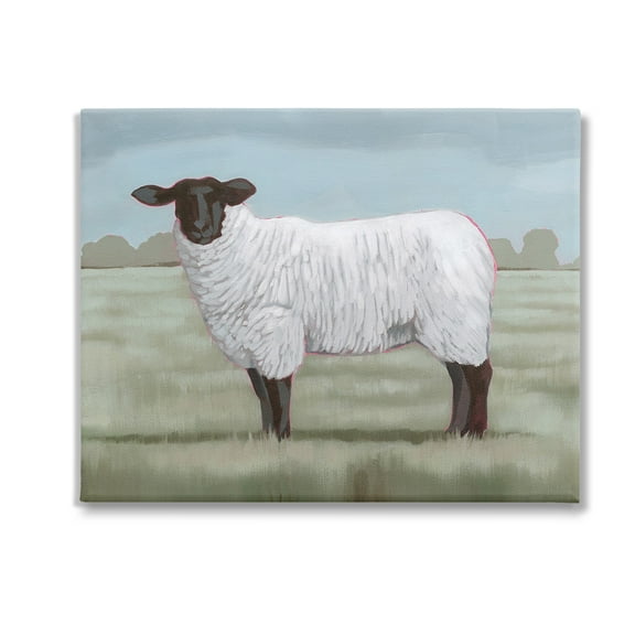 Stupell Industries Traditional Farm Sheep Animals & Insects Painting Gallery Wrapped Canvas Art Print Wall Art, 20 x 16