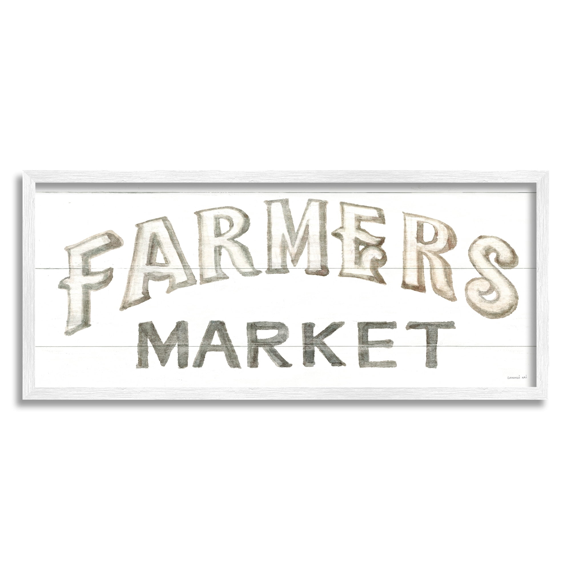 Stupell Industries Traditional Farmers Market Sign Classic Typography, 30 x 13,Design by Danhui Nai