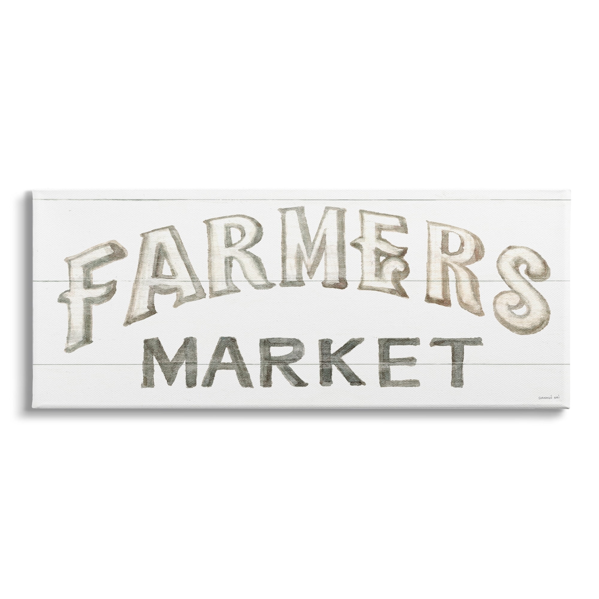 Stupell Industries Traditional Farmers Market Sign Classic Typography, 48 x 20,Design by Danhui Nai