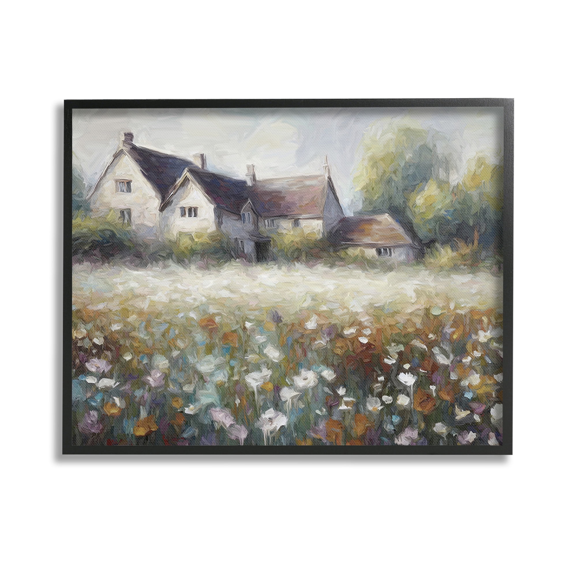 Black Framed Traditional Farmhouse Landscape Canvas Print, 14 x 11