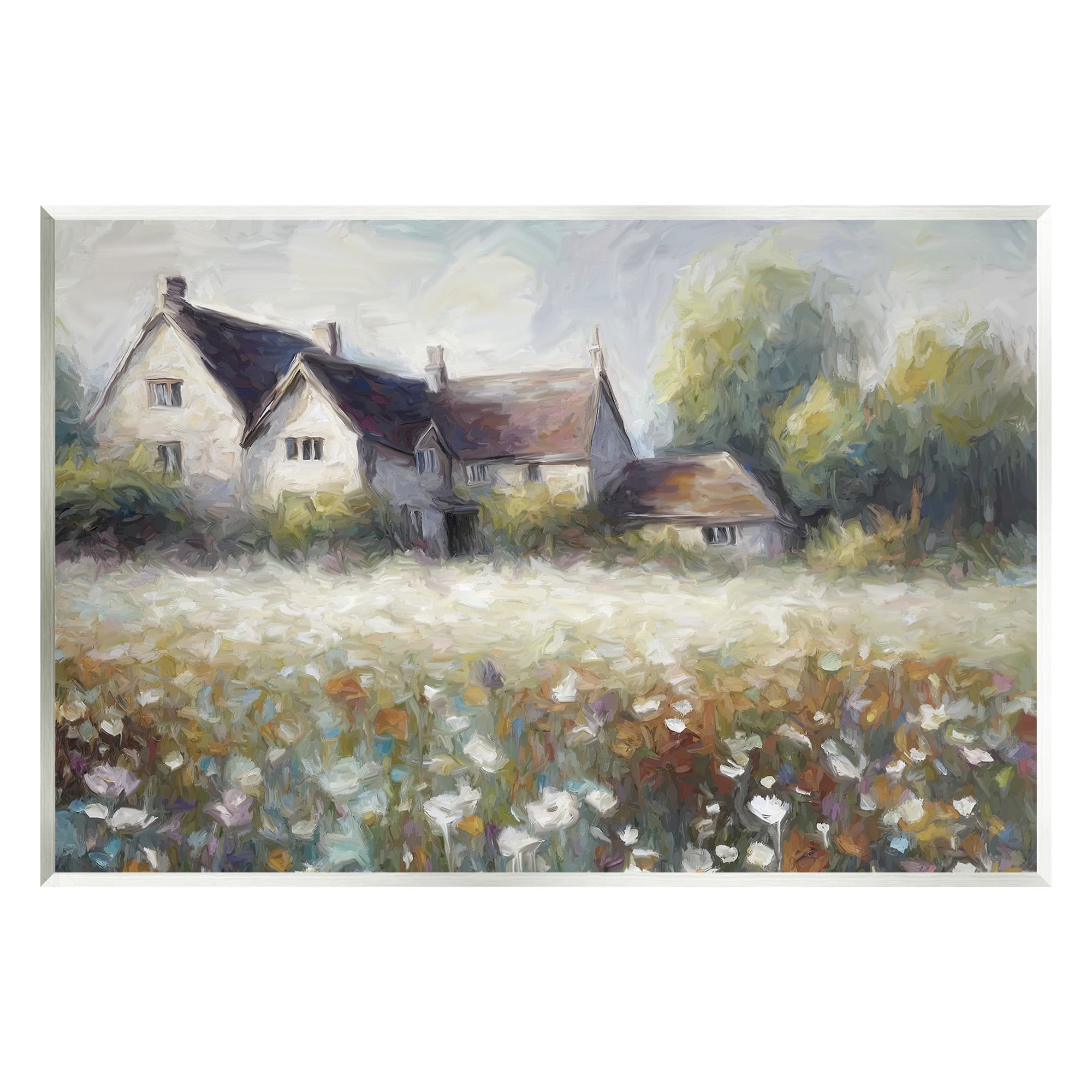 Stupell Industries Traditional Farmhouse Meadow Landscape Painting Unframed Art Print Wall Art, 19 x 13