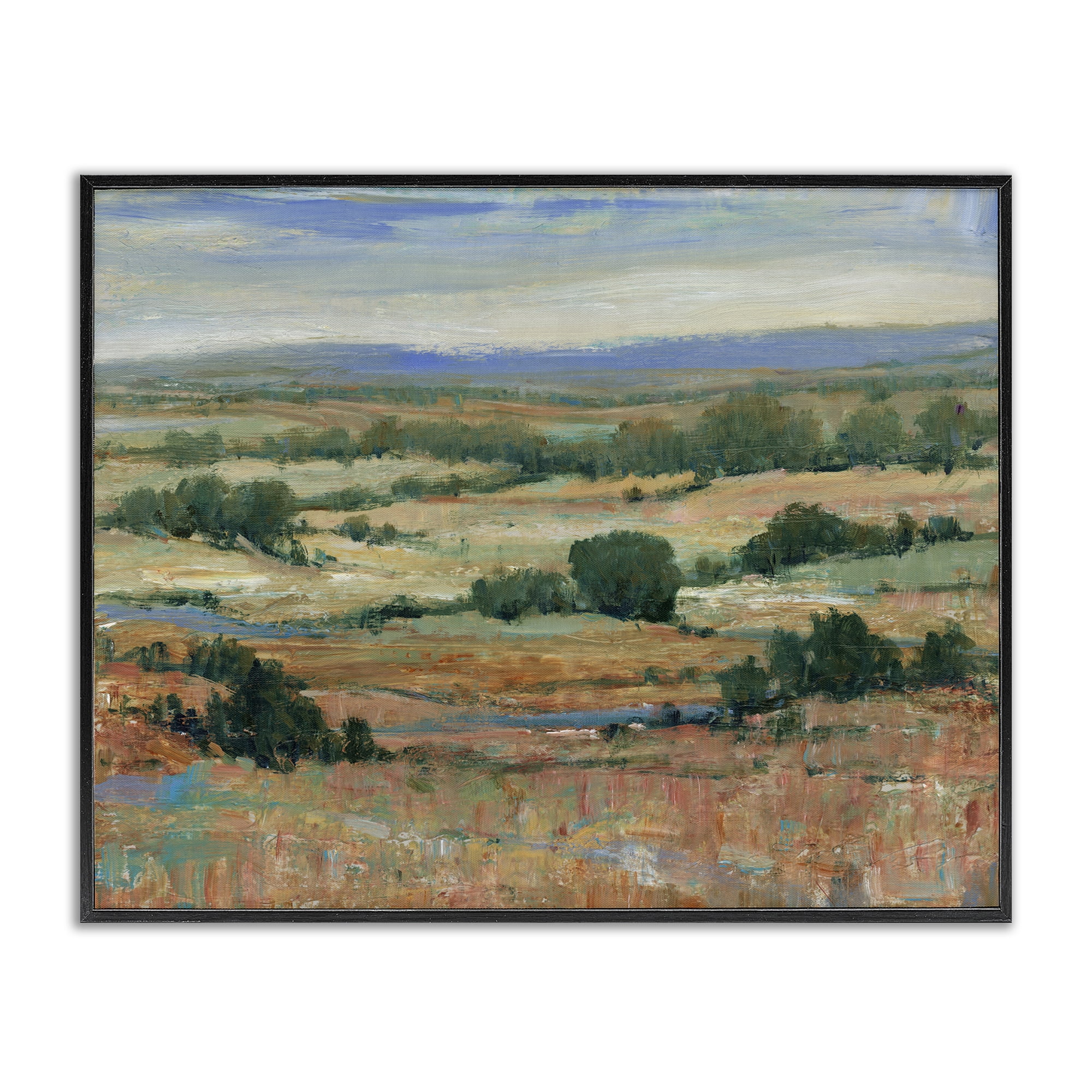 Stupell Industries Traditional Farmland Landscape Landscape & Nature Painting Black Framed Art Print Wall Art, 30 x 24