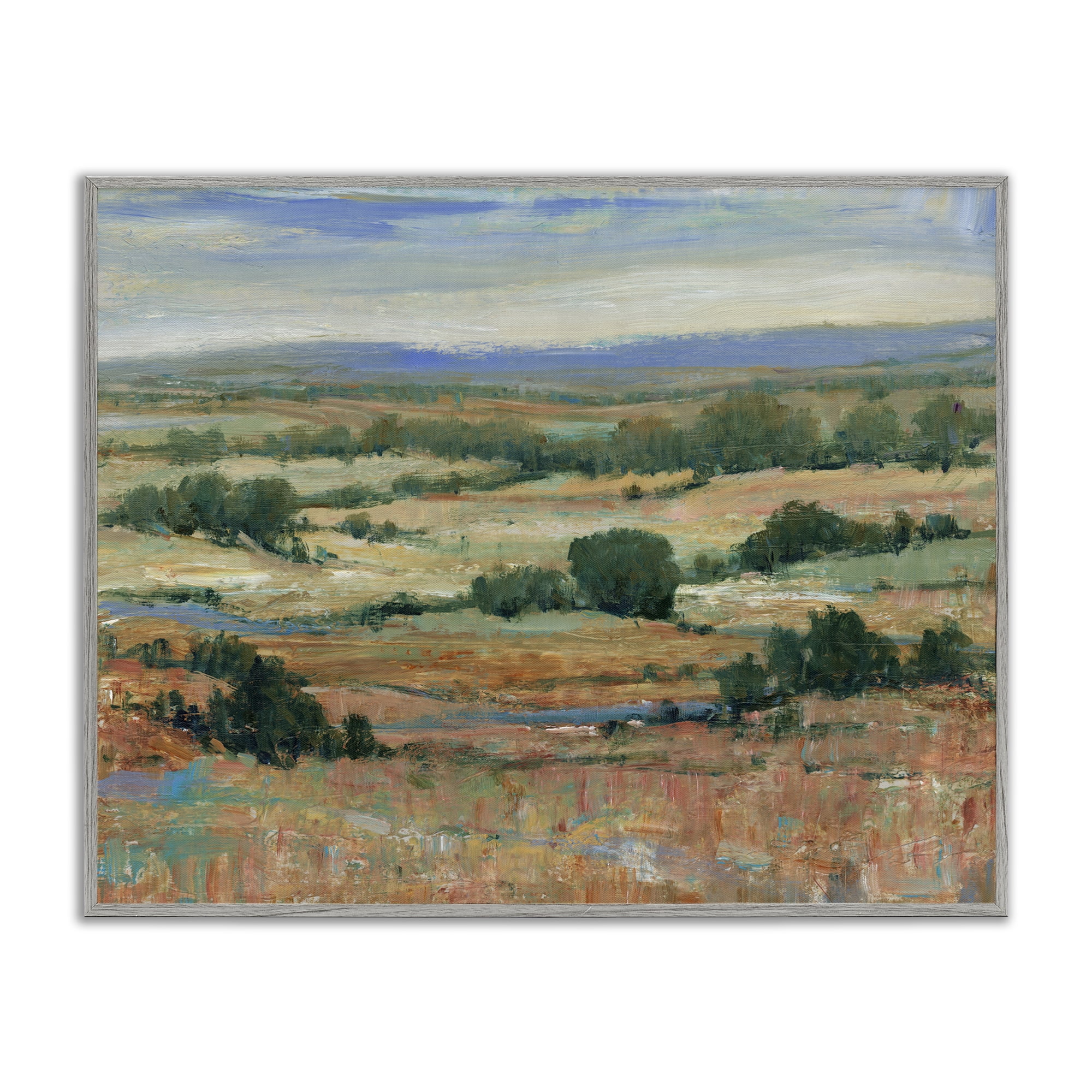 Stupell Industries Traditional Farmland Landscape Landscape & Nature Painting Gray Framed Art Print Wall Art, 14 x 11