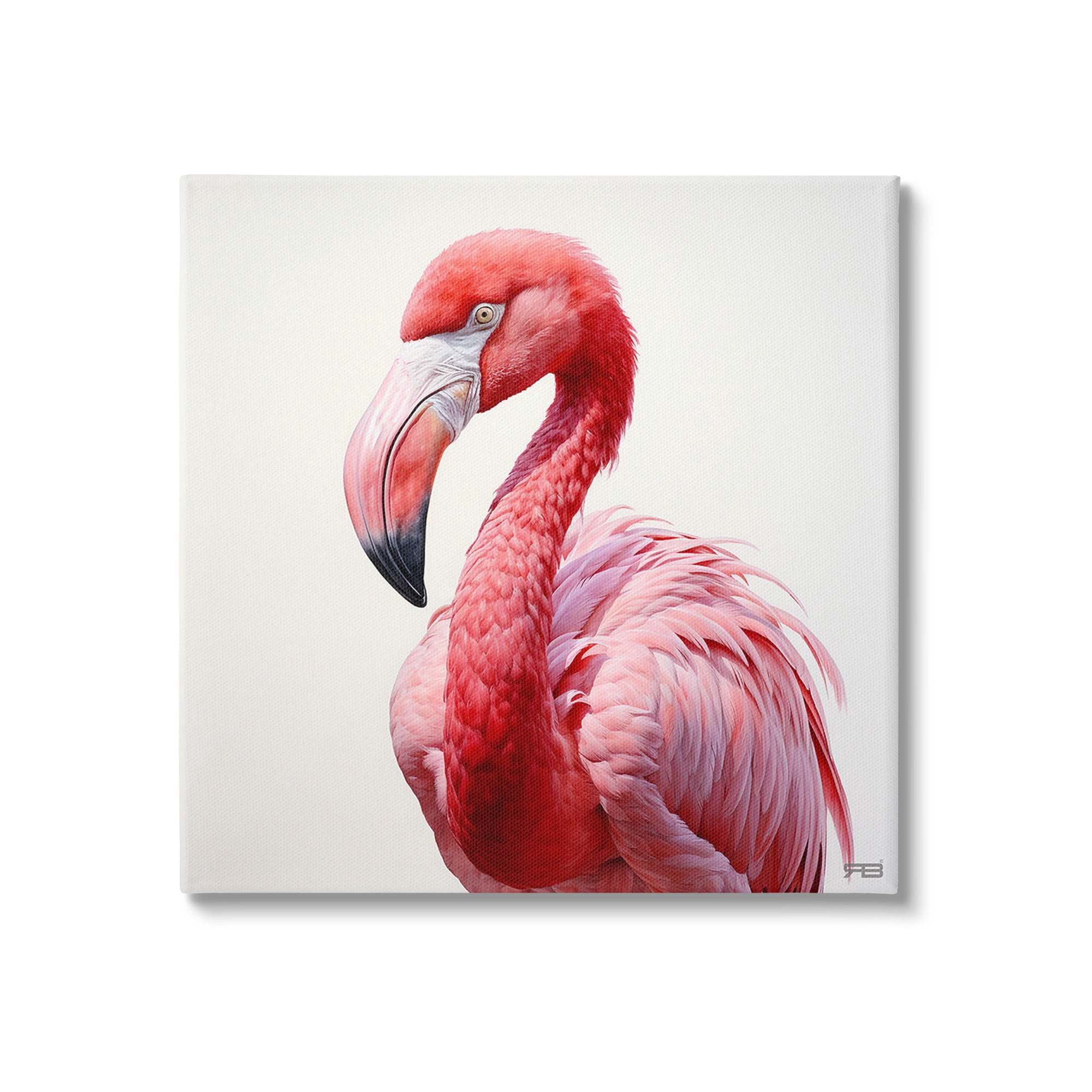 Stupell Industries Traditional Flamingo Portrait Animals & Insects Painting Gallery Wrapped Canvas Art Print Wall Art, 17 x 17