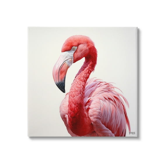 Stupell Industries Traditional Flamingo Portrait Animals & Insects Painting Gallery Wrapped Canvas Art Print Wall Art, 24 x 24