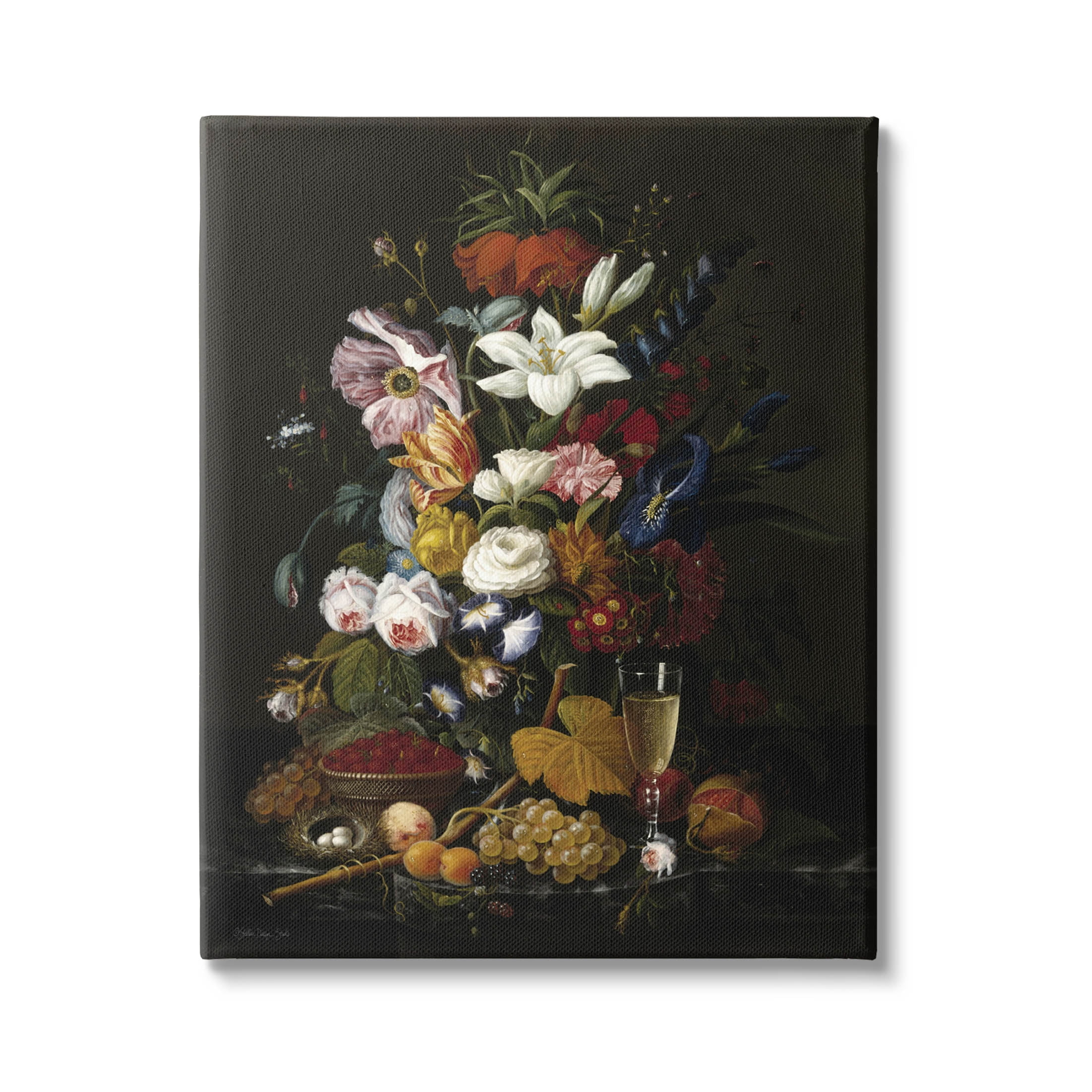 Stupell Industries Traditional Floral Goblet Still Life Painting Gallery Wrapped Canvas Print Wall Art, Design by Stellar Design Studio