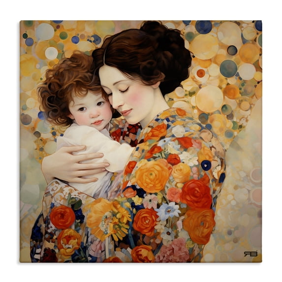 Stupell Industries Traditional Floral Mother & Baby Canvas Art, 24 x 24, by RB