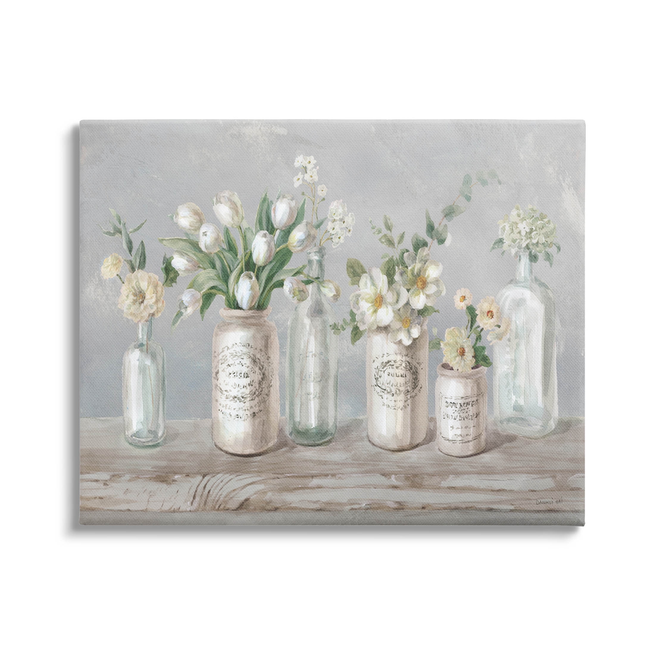 Stupell Industries Traditional Flower Arrangement Vases Painting Gallery Wrapped Canvas Print Wall Art, Design by Danhui Nai