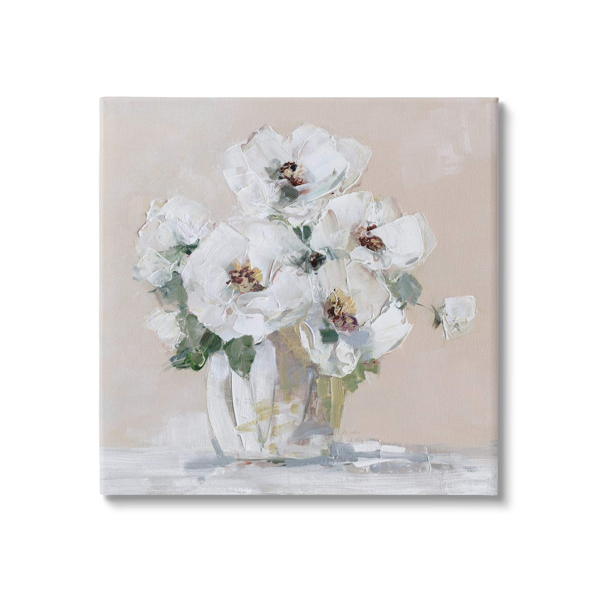 Stupell Industries Traditional Flower Blossom Bouquet Delicate White Petals Painting Gallery Wrapped Canvas Print Wall Art, Design by Sally Swatland