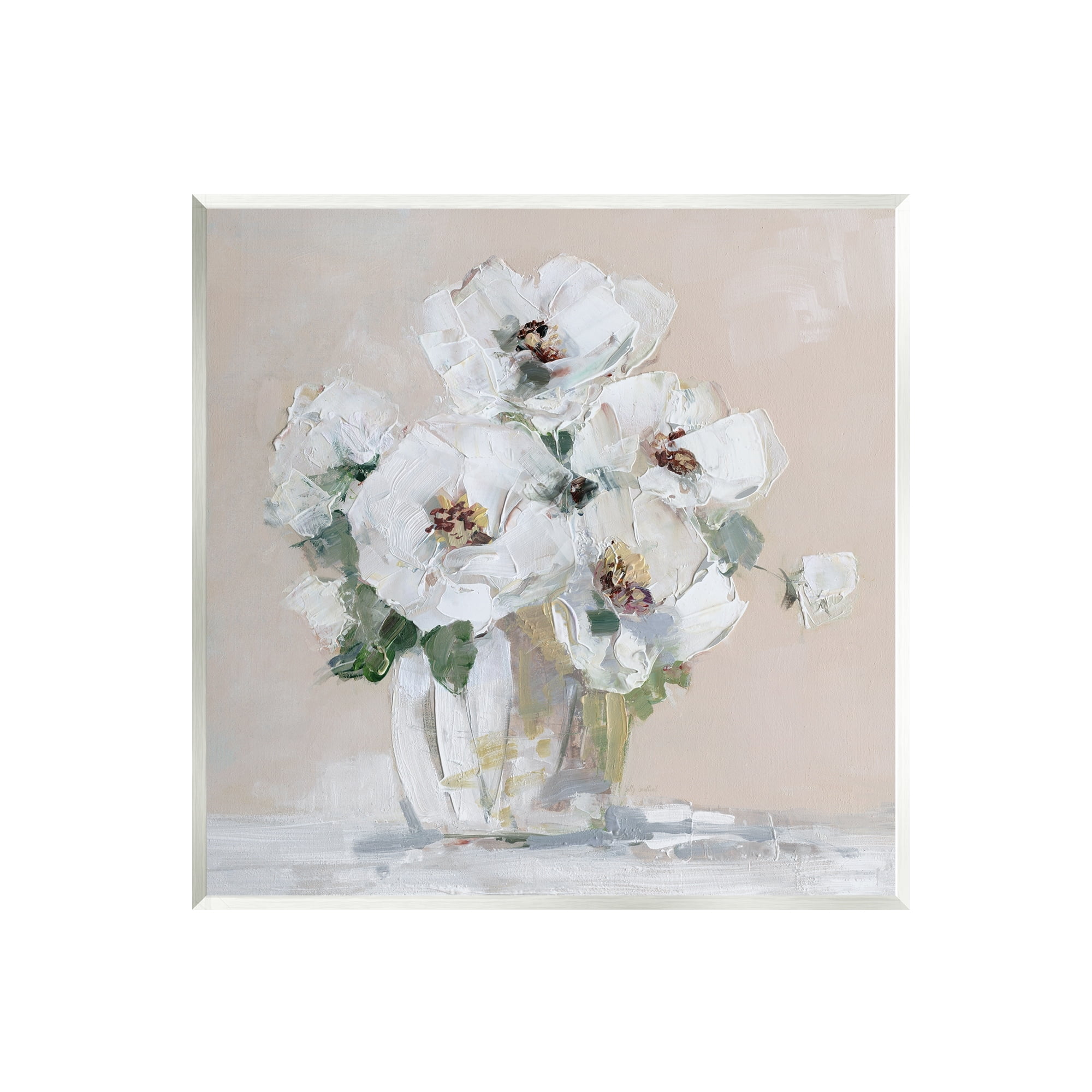 Stupell Industries Traditional Flower Blossom Bouquet Delicate White Petals Painting Unframed Art Print Wall Art, Design by Sally Swatland