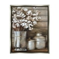 thumbnail image 1 of Stupell Industries Traditional Flower Bouquet Rustic Country Cans Painting Luster Gray Floating Framed Canvas Print Wall Art, Design by White Ladder, 1 of 5