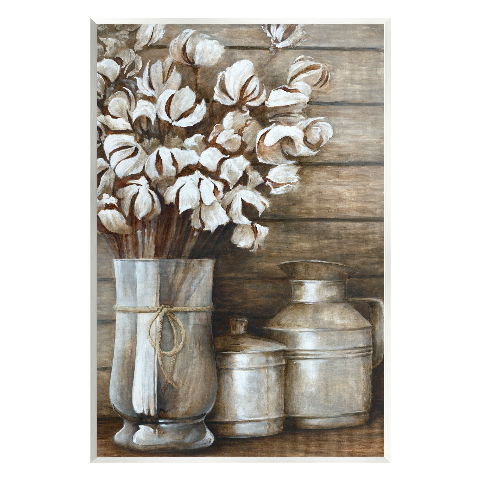 Stupell Industries Traditional Flower Bouquet Rustic Country Cans Painting Unframed Art Print Wall Art, Design by White Ladder
