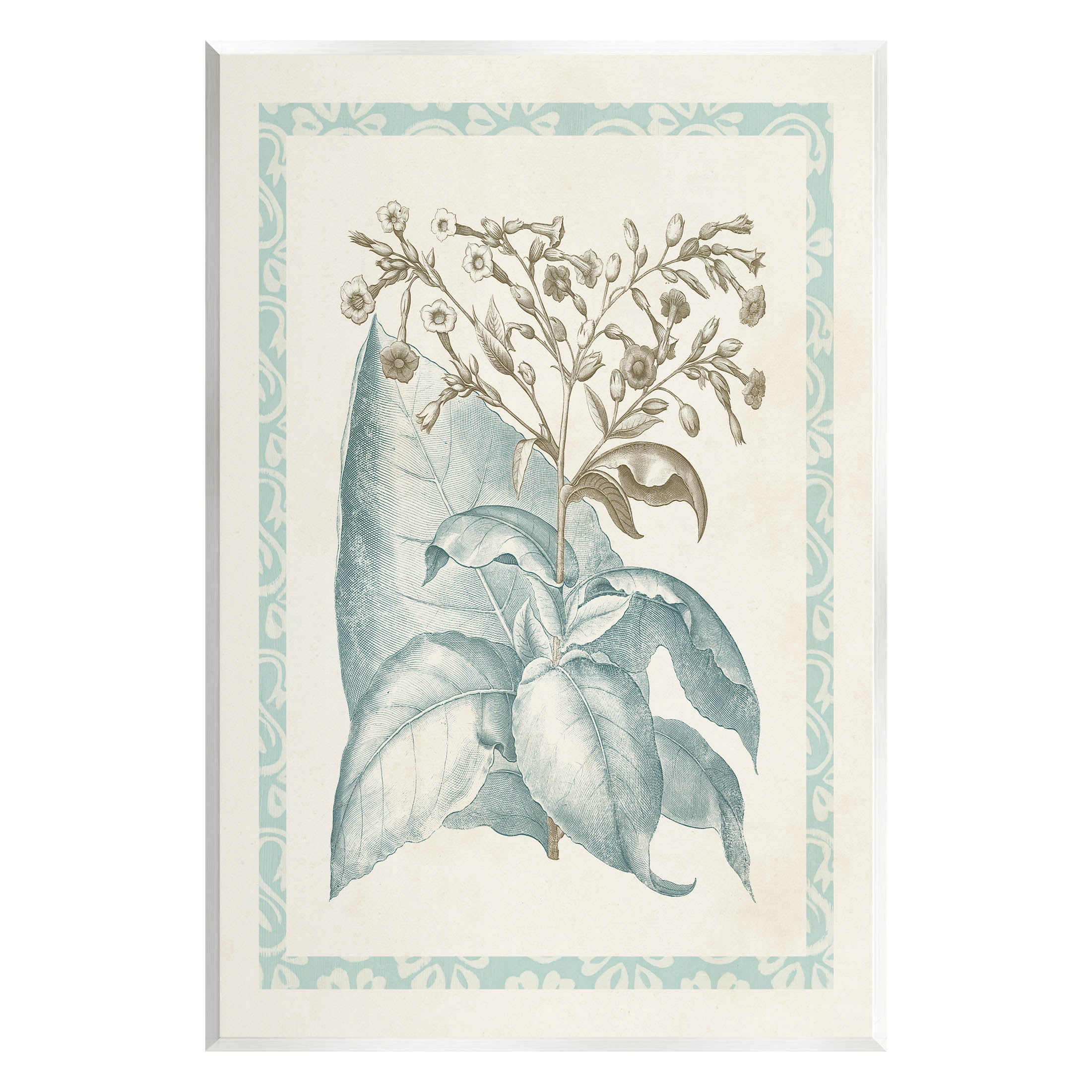 Stupell Industries Traditional Flower Leaf Border Graphic Art Unframed Art Print Wall Art, Design by Vision Studio