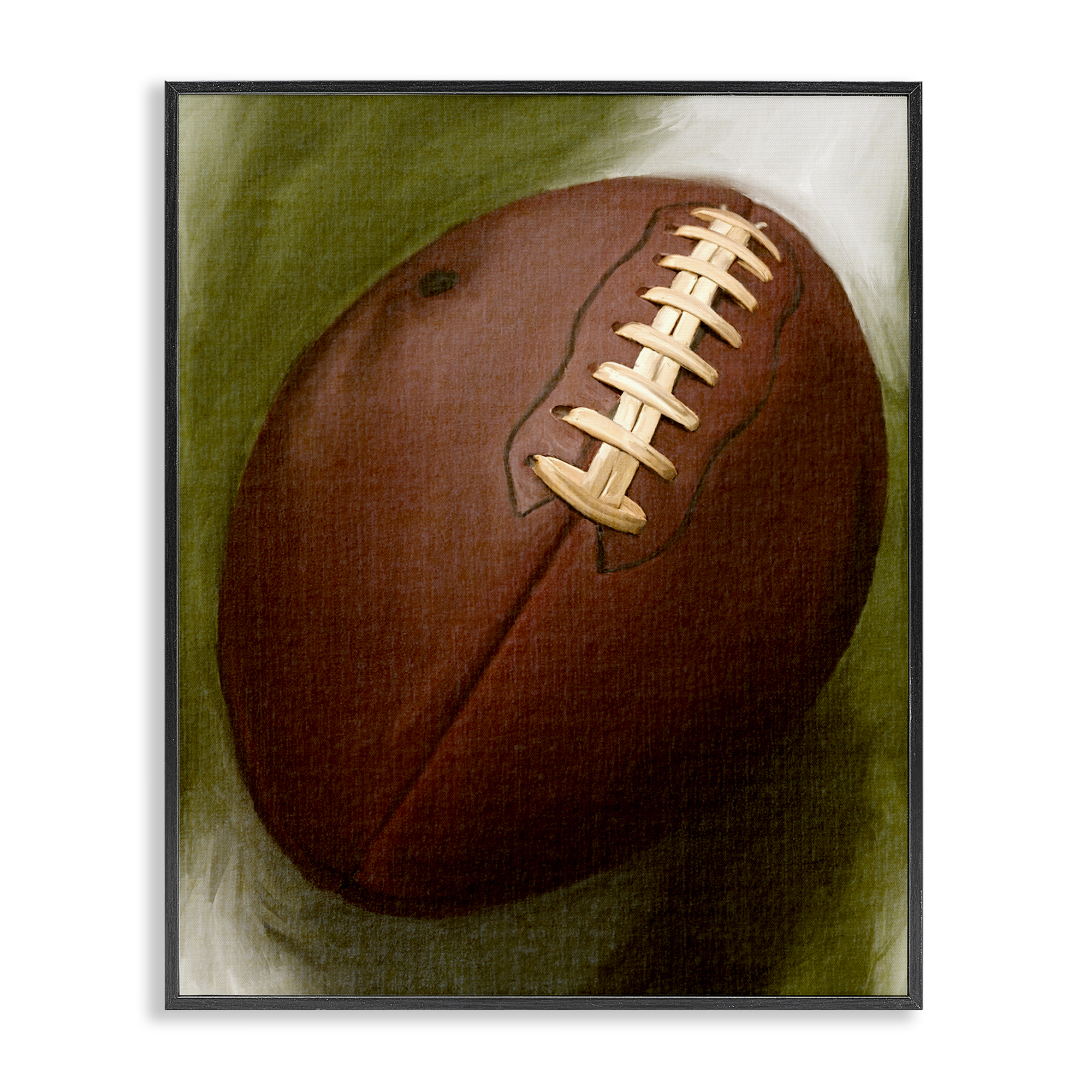 Stupell Industries Traditional Football Painting Sports Painting Black Framed Art Print Wall Art, 16 x 20