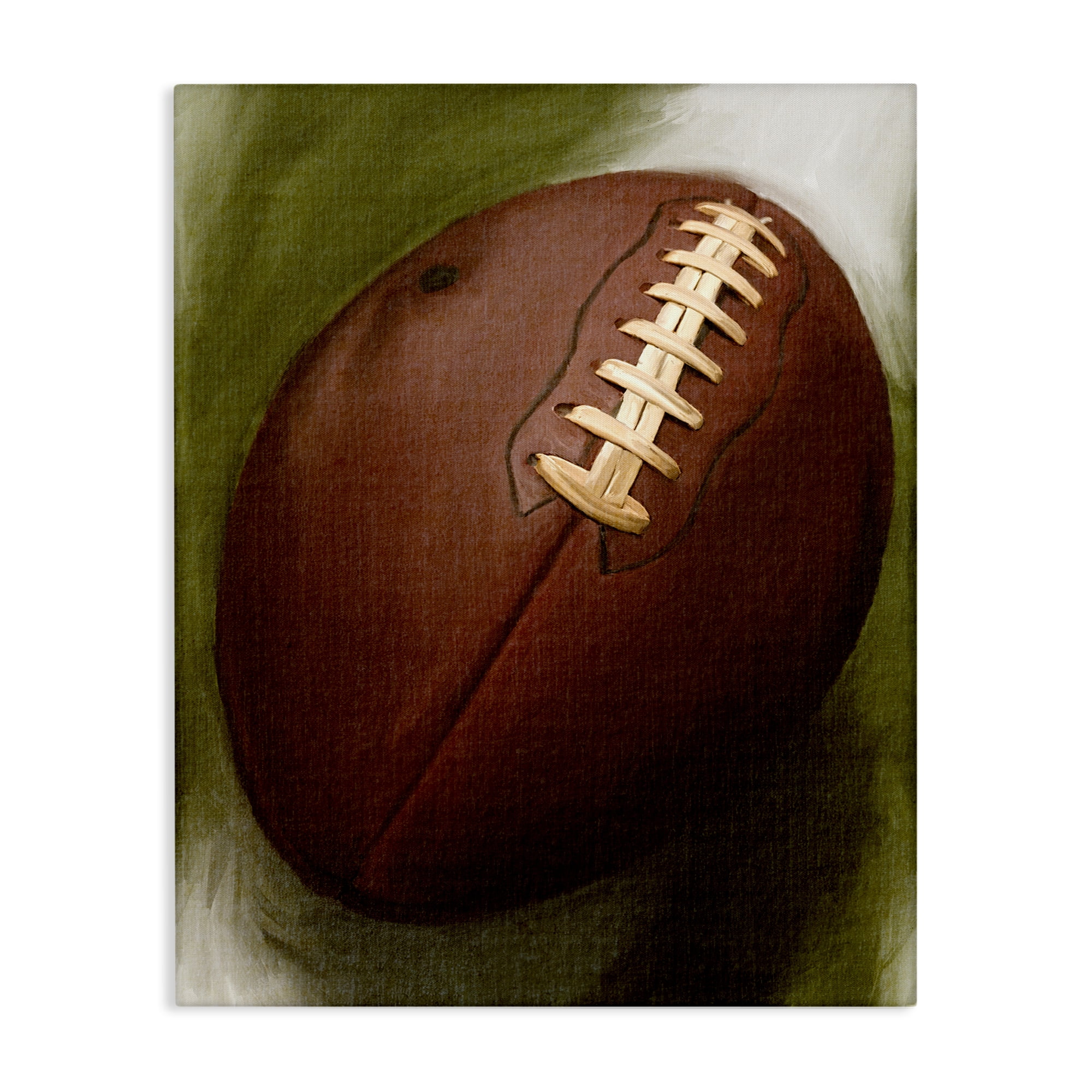 Stupell Industries Traditional Football Painting Sports Painting Wrapped Canvas Art Print Wall Art, 30 x 40