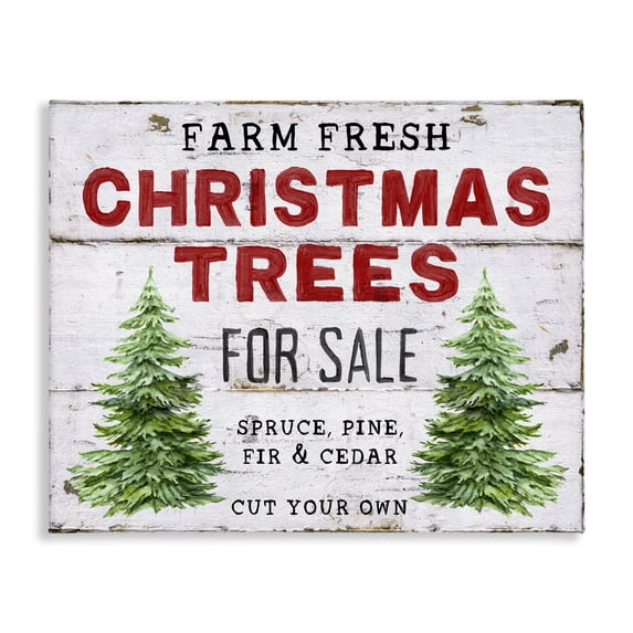 Stupell Industries Traditional For Sale Christmas Trees Canvas Art, 20 x 16, by Creatif Belle