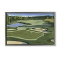 Stupell Industries Traditional Golf Course Landscape Painting Gray Floater Framed Art Print Wall