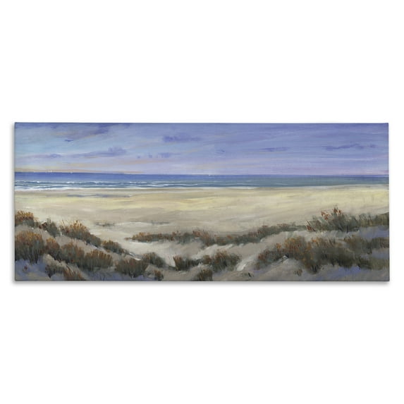 Stupell Industries Traditional Grassy Beach Nautical & Beach Painting Wrapped Canvas Art Print Wall Art, 40 x 17
