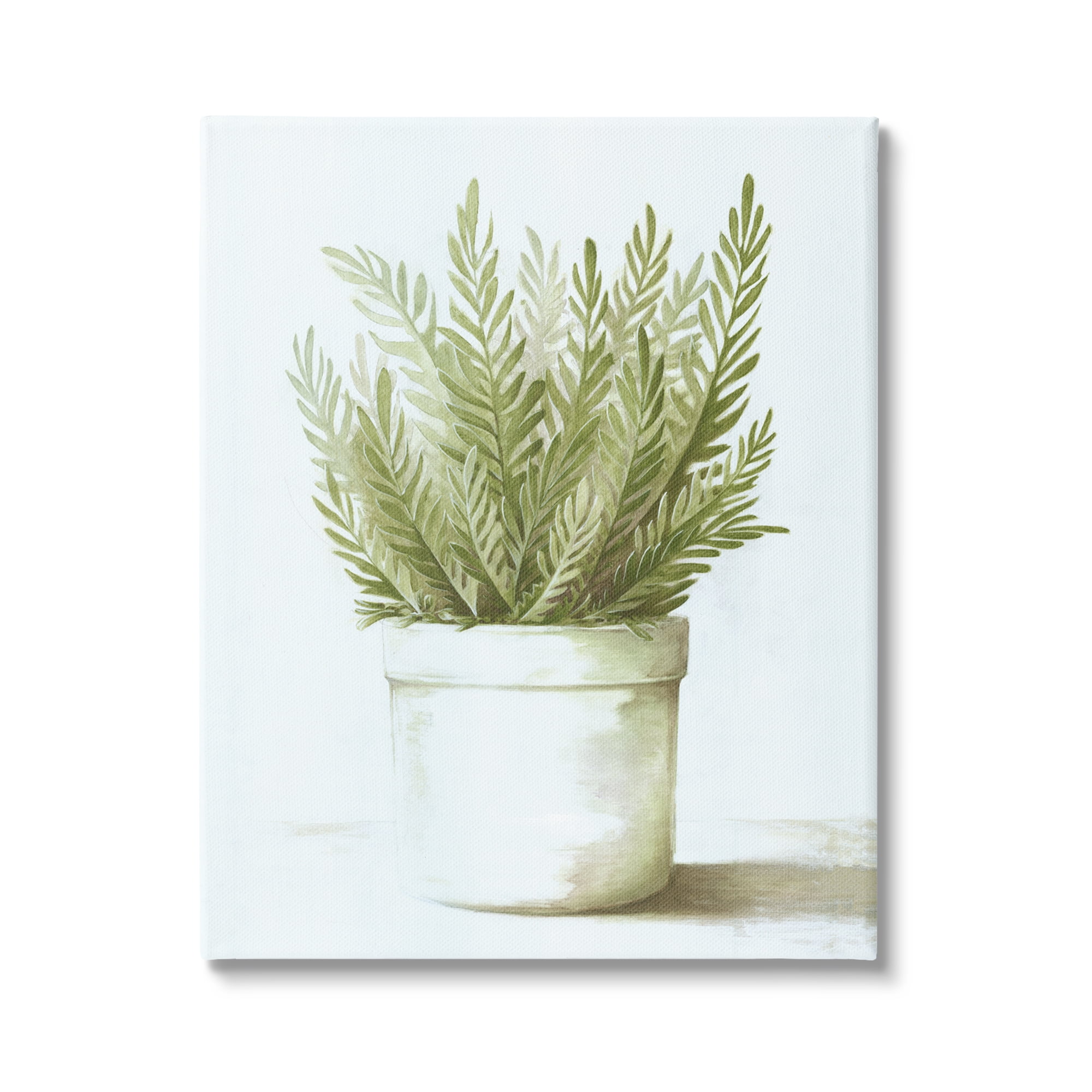 Stupell Industries Traditional Green Plant Leaves Emerging Herbal Botanicals Painting Gallery Wrapped Canvas Print Wall Art, Design by Dogwood Portfolio