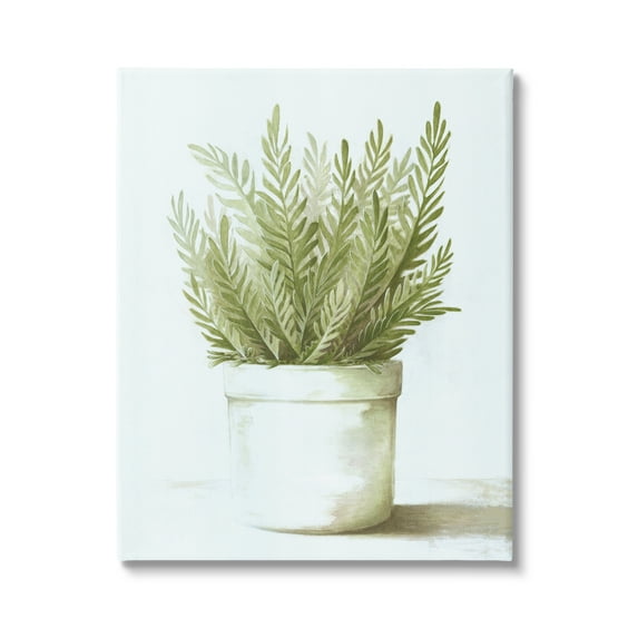 Stupell Industries Traditional Green Plant Leaves Emerging Herbal Botanicals Painting Gallery Wrapped Canvas Print Wall Art, Design by Dogwood Portfolio