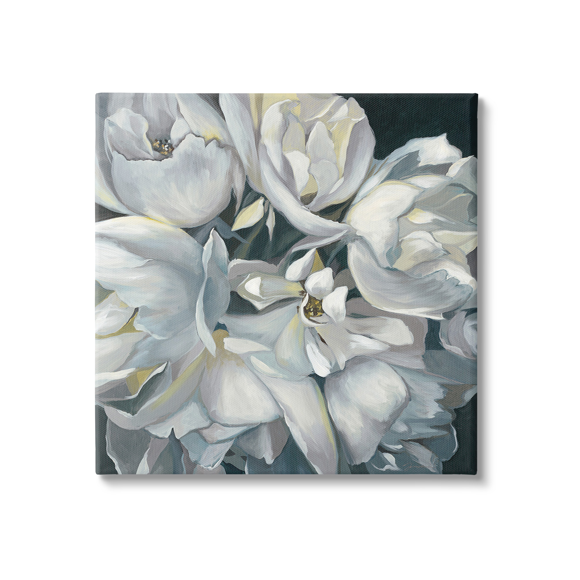 Stupell Industries Traditional Grey Blossom Botanical & Floral Painting Gallery Wrapped Canvas Art Print Wall Art, 36 x 36